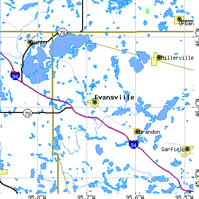 Zip code 56326 close-up map