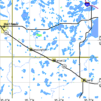 Zip code 56327 close-up map