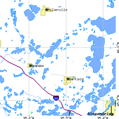 Zip code 56332 close-up map