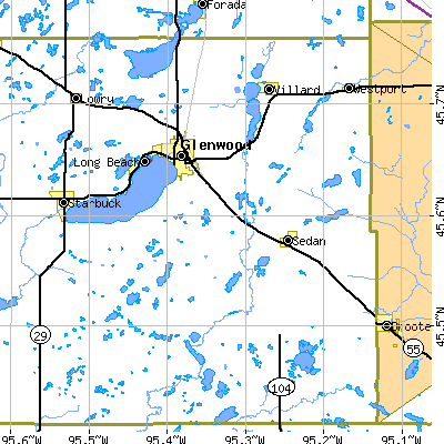 Zip code 56334 close-up map