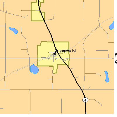 Zip code 56335 close-up map