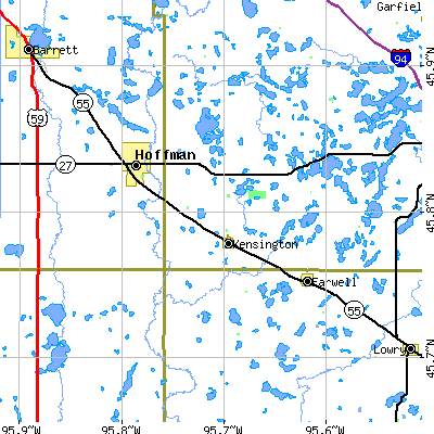 Zip code 56343 close-up map