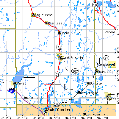 Zip code 56347 close-up map