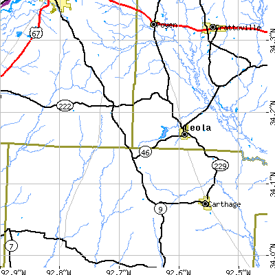 Zip code 72084 close-up map