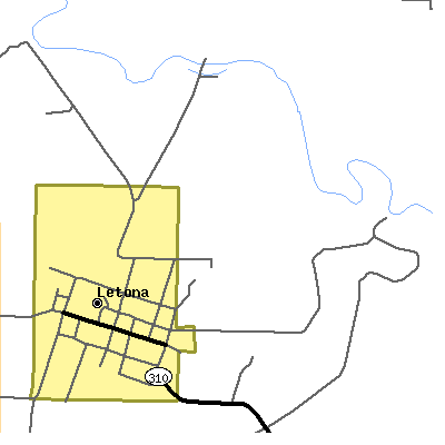 Zip code 72085 close-up map