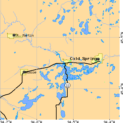 Zip code 56368 close-up map