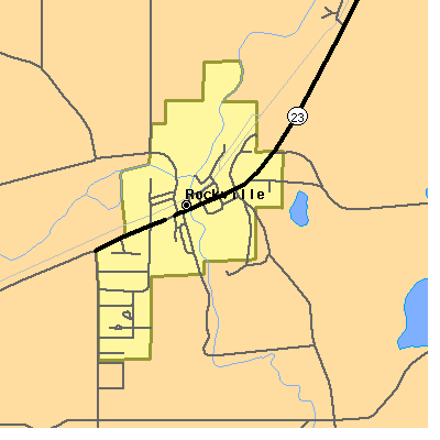 Zip code 56369 close-up map