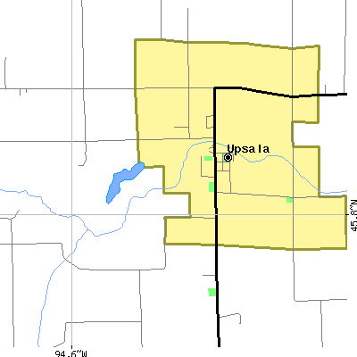 Zip code 56384 close-up map