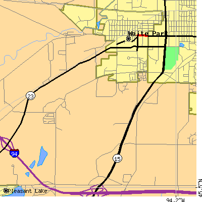 Zip code 56387 close-up map