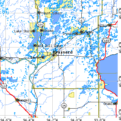 Zip code 56401 close-up map