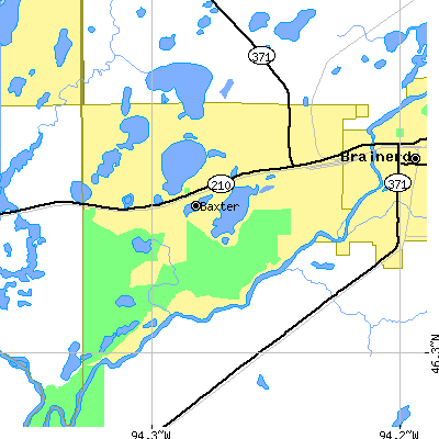 Zip code 56425 close-up map