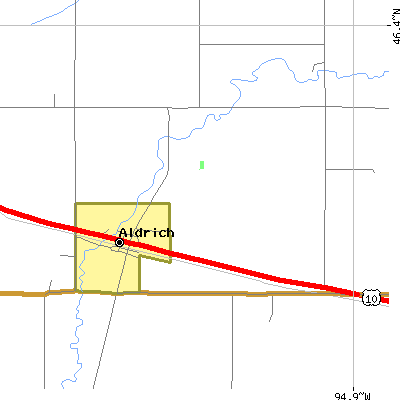 Zip code 56434 close-up map