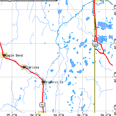 Zip code 56438 close-up map