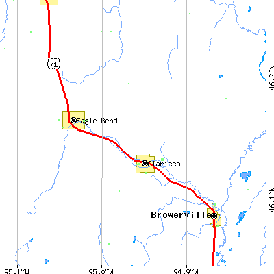 Zip code 56440 close-up map