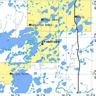 Zip code 56442 close-up map