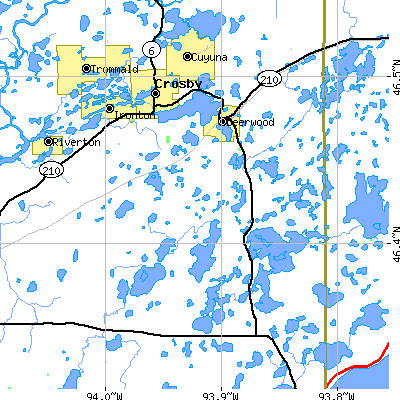 Zip code 56444 close-up map