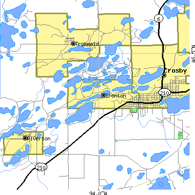 Zip code 56455 close-up map
