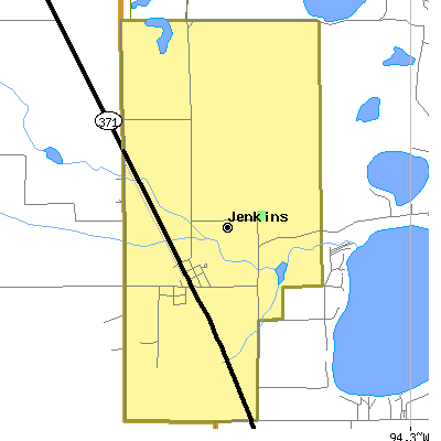 Zip code 56456 close-up map