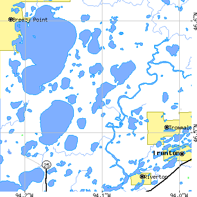 Zip code 56465 close-up map