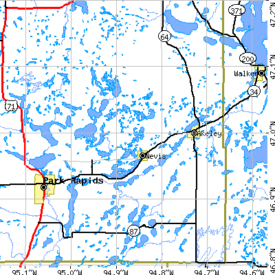 Zip code 56467 close-up map