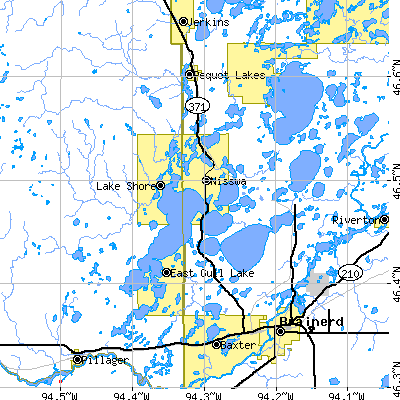 Zip code 56468 close-up map