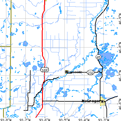 Zip code 56469 close-up map