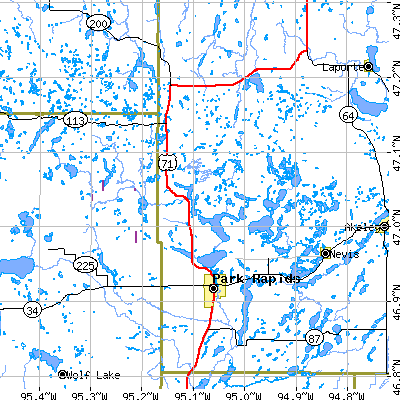 Zip code 56470 close-up map