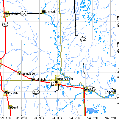 Zip code 56479 close-up map