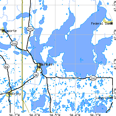 Zip code 56484 close-up map