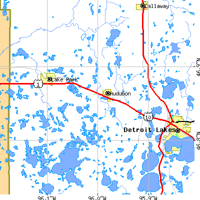 Zip code 56511 close-up map