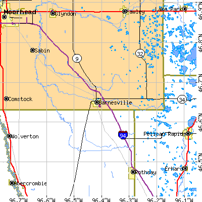 Zip code 56514 close-up map