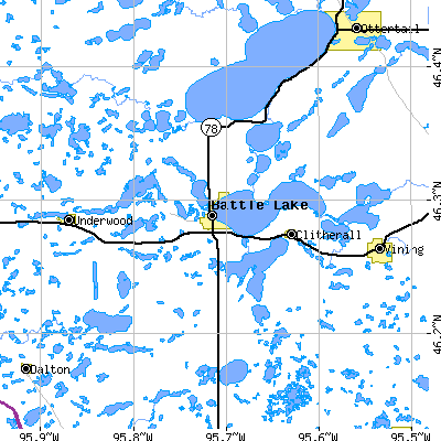 Zip code 56515 close-up map