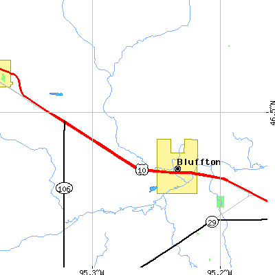 Zip code 56518 close-up map
