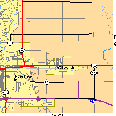 Zip code 56529 close-up map