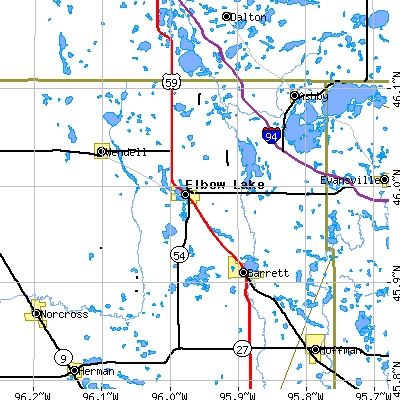 Zip code 56531 close-up map