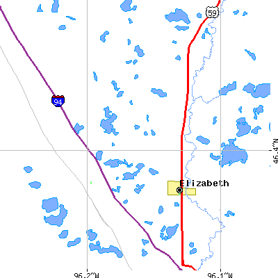 Zip code 56533 close-up map