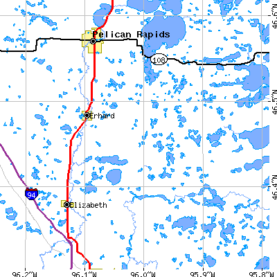 Zip code 56534 close-up map