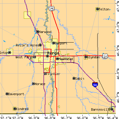 Zip code 56560 close-up map