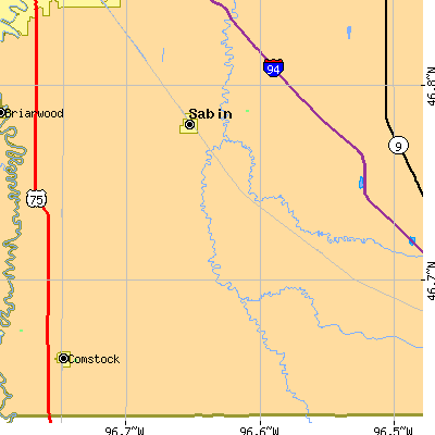 Zip code 56580 close-up map
