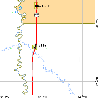 Zip code 56581 close-up map