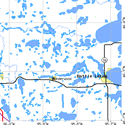 Zip code 56586 close-up map
