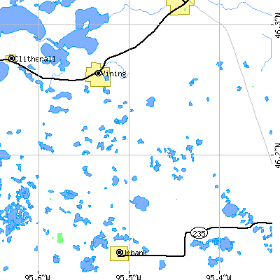 Zip code 56588 close-up map