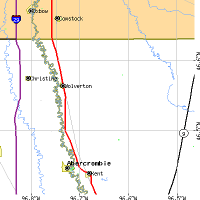 Zip code 56594 close-up map