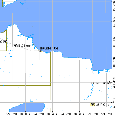 Zip code 56623 close-up map