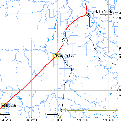 Zip code 56627 close-up map