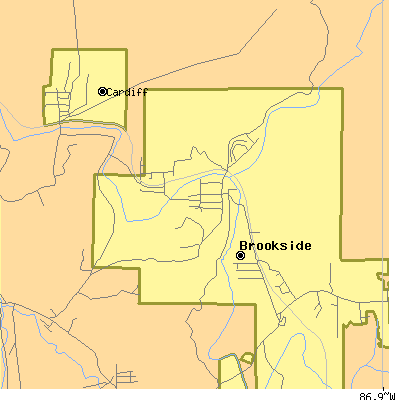 Zip code 35036 close-up map