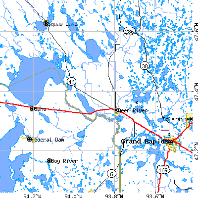 Zip code 56636 close-up map
