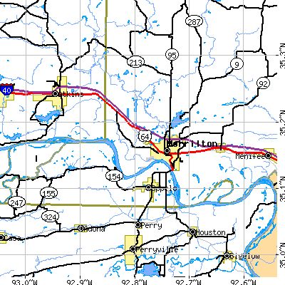 Zip code 72110 close-up map