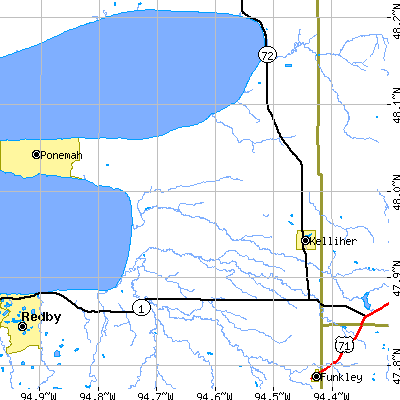 Zip code 56650 close-up map