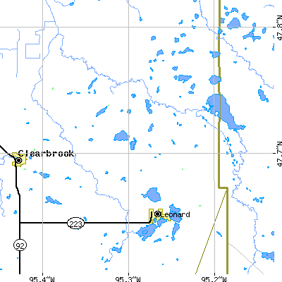 Zip code 56652 close-up map